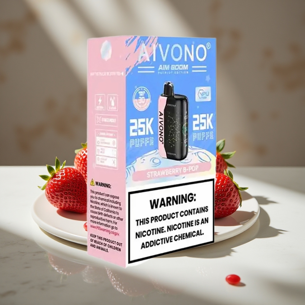 Aivono AIM BOOM 25000 Puffs 28ml Fresa B Pop 0%-5% Nicotina Tipo-C 90g
