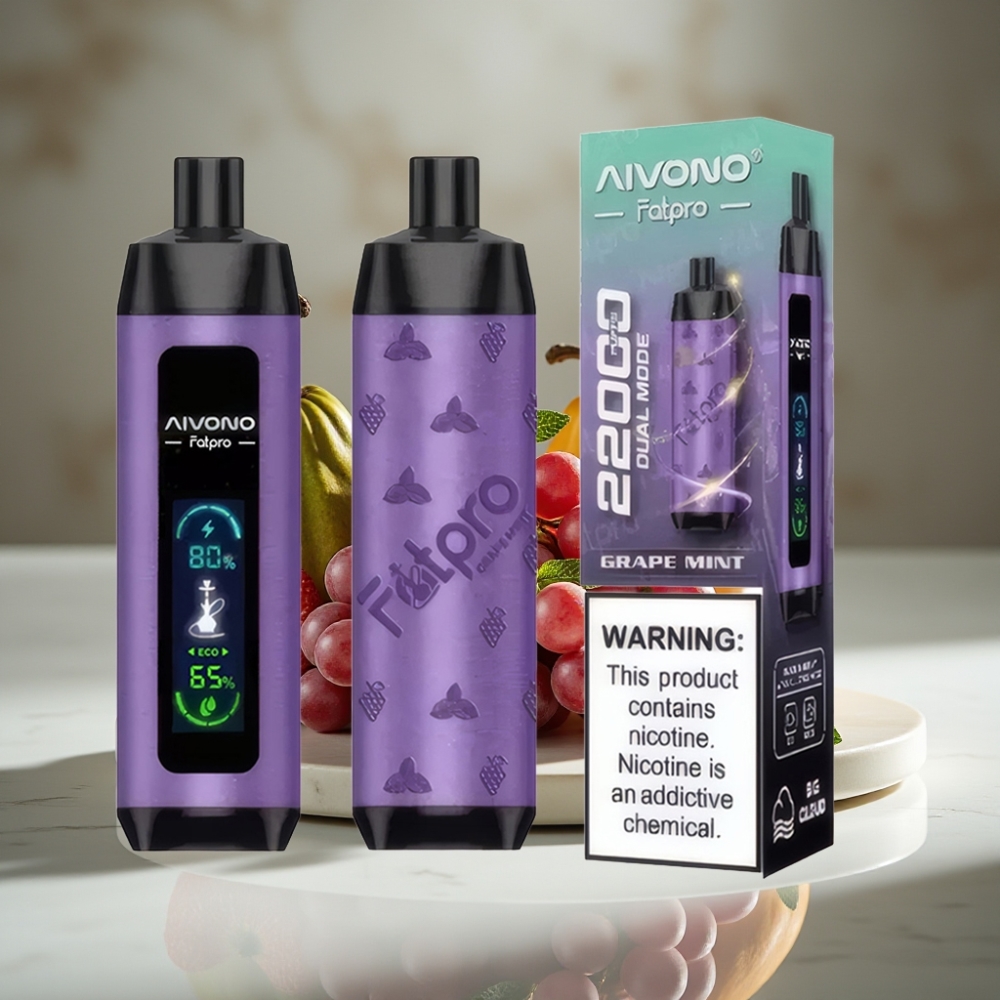 Aivono AIM FATPRO 22000 Puffs 28ml Recargable 0.6ohm Uva Menta Eco/Boost 0%-5% Nic