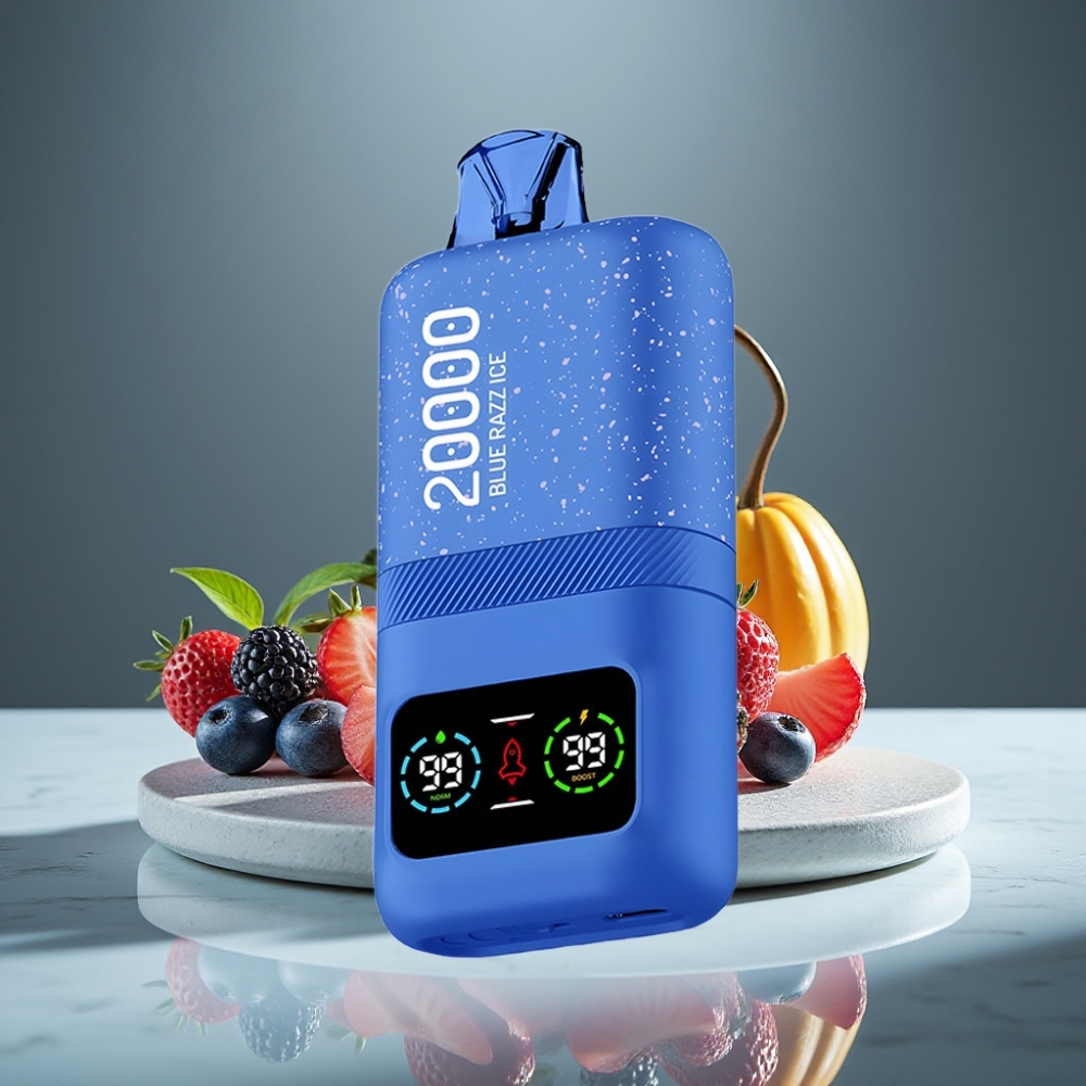 Aivono AIM MAGIC 20000 Puffs Doble Malla LCD Recargable Sabor Frambuesa Azul Hielo