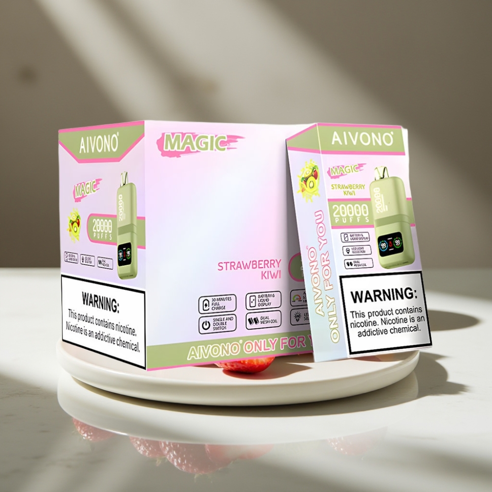 Aivono AIM MAGIC 20000 Puffs Doble Malla LCD Recargable fresa kiwi