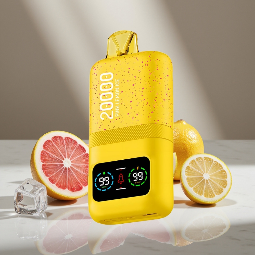 Aivono AIM MAGIC 20000 Puffs Tipo-C Recargable LCD Sabor Limón Rosa Helado Dual Mesh