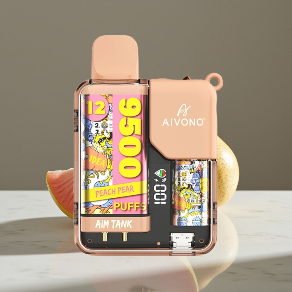Aivono AIM-TANK 9500 Puffs 18ml LCD Peach Pear 1.2ohm Mesh