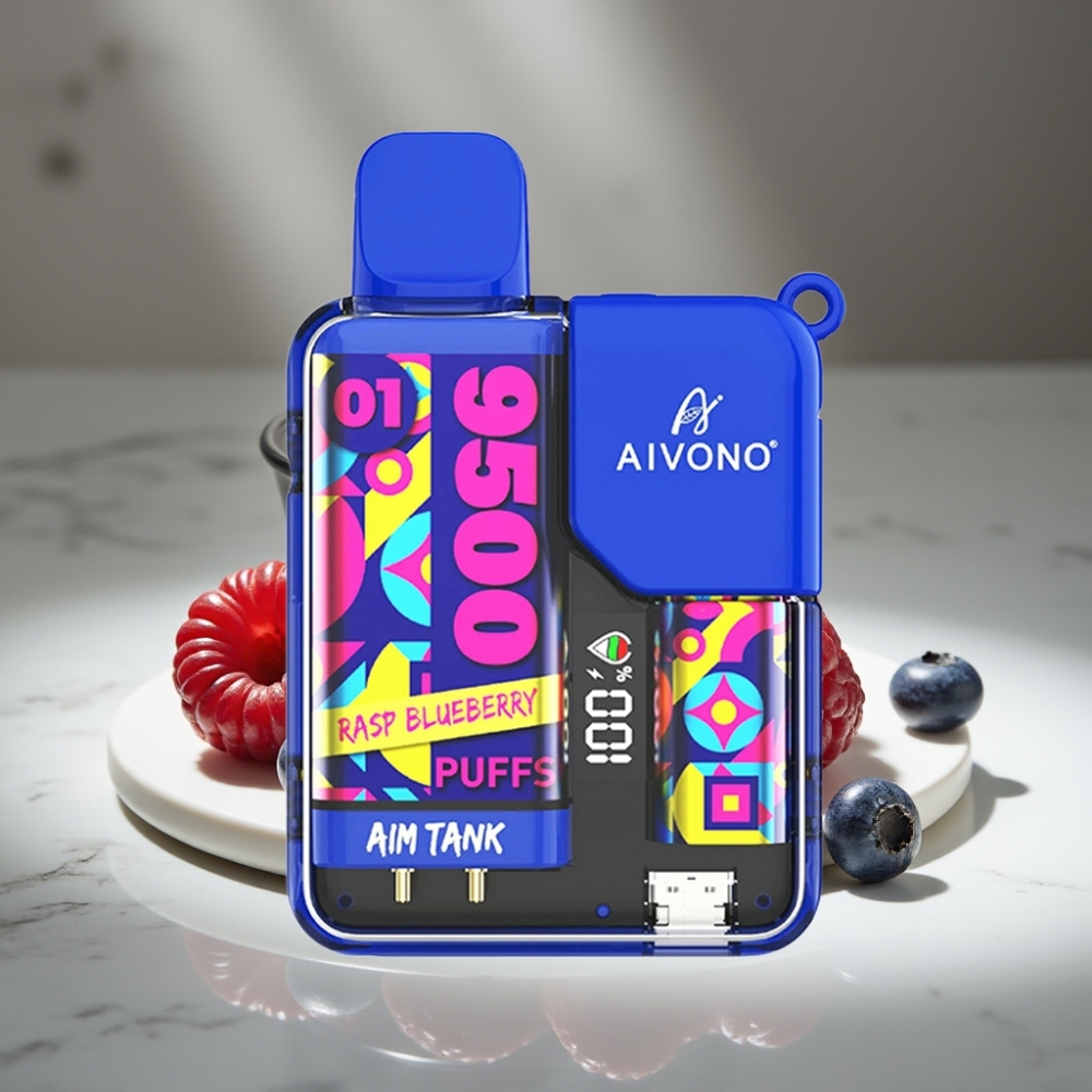 Aivono AIM-TANK 9500 Puffs 18ml LCD Rasp Blueberry Frambuesa Arándano
