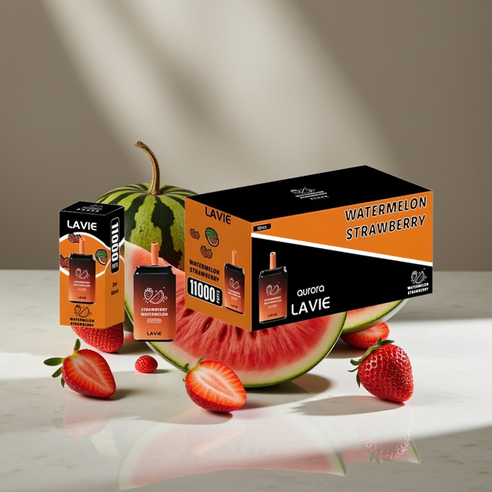 LAVIE Aurora 11000 Puffs Vape Desechable Fresa Sandía 22ML Tipo C Recargable