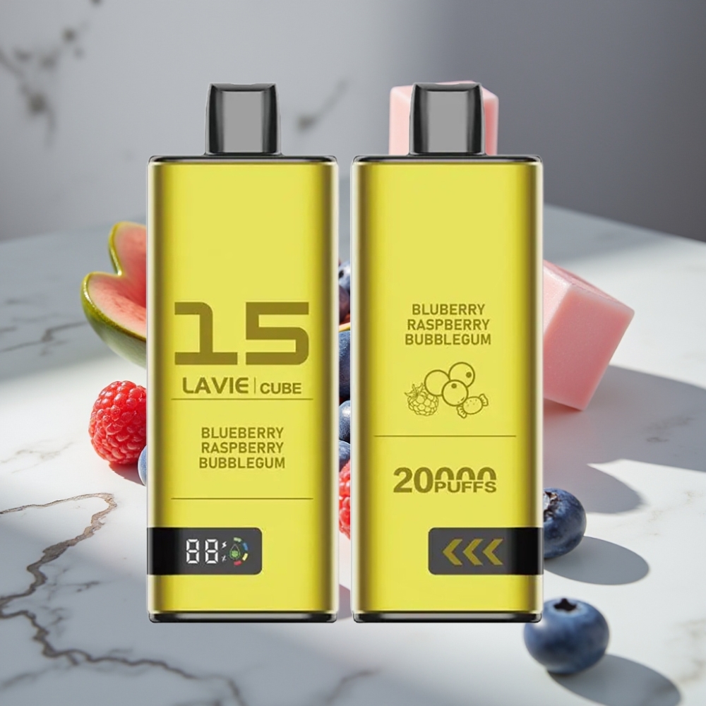 Lavie Cube 20000 Puffs Vape Desechable 28ML Tipo C Arándano Frambuesa Chicle