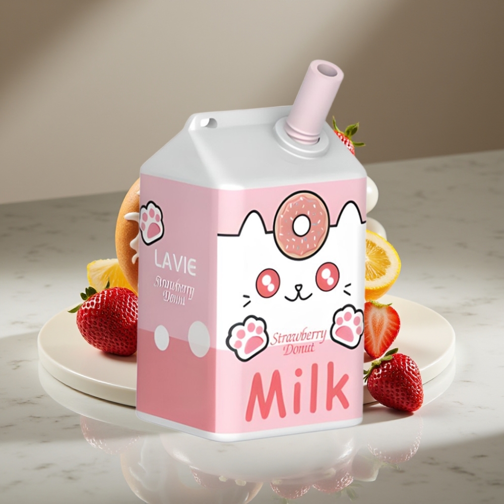 LAVIE Milk 7000 Puffs Donut de Fresa 16ML Tipo C Recargable 600mAh