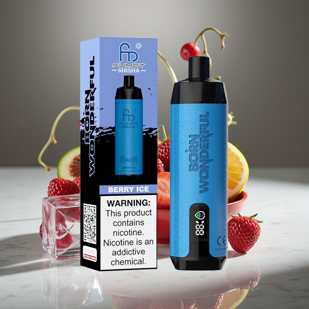 RandM Fumot Shisha 10000 Puffs 18ml Baya Hielo LED Tipo-C 850mAh