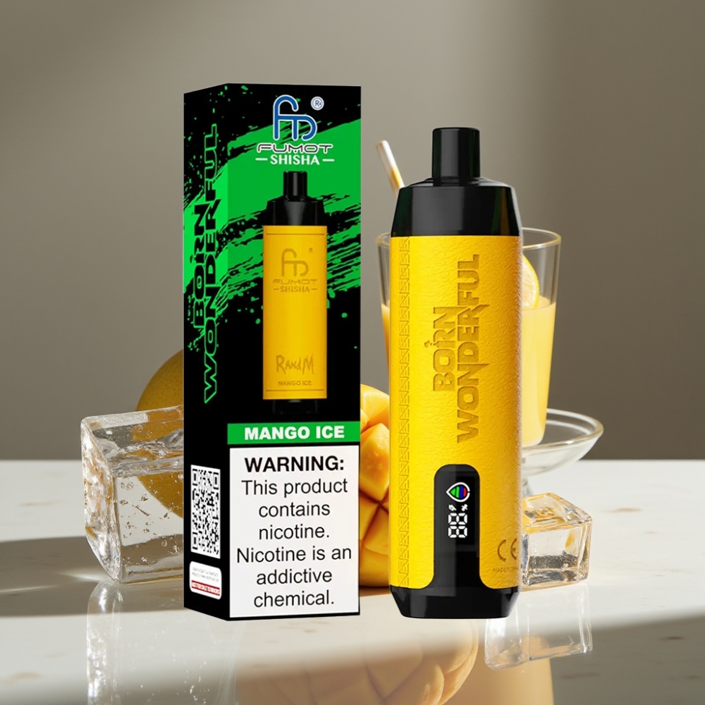 RandM Fumot Shisha 10000 Puffs 18ml Mango Helado LED Tipo-C 850mAh