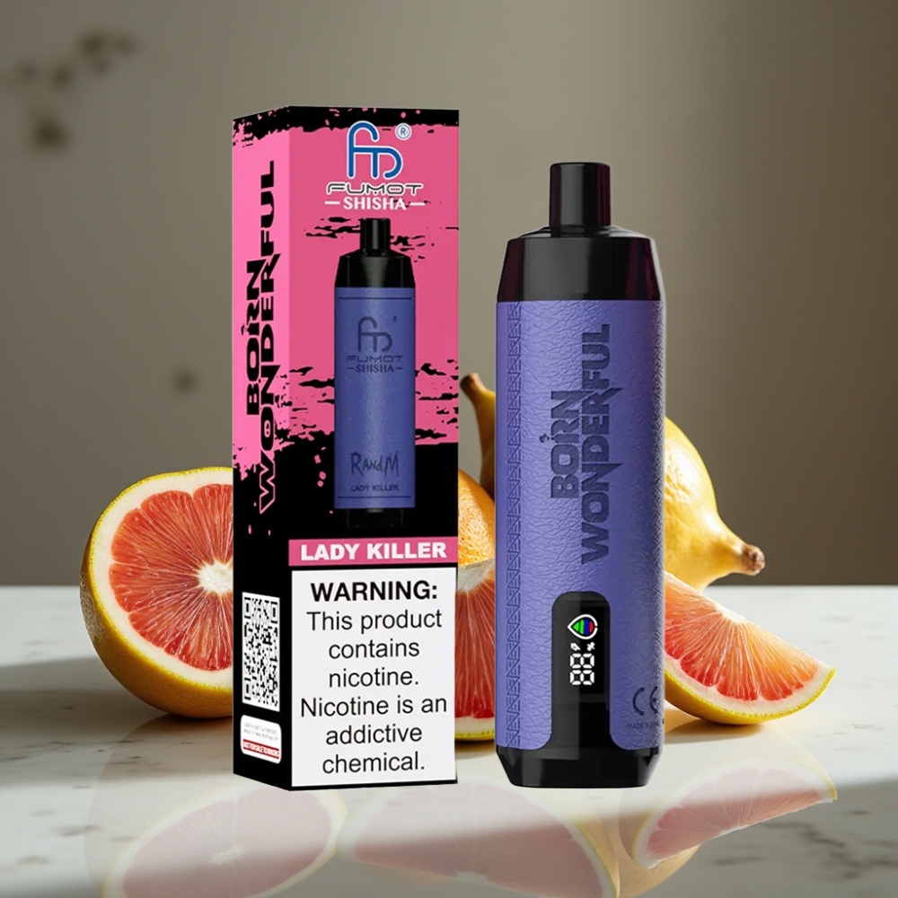 RandM Fumot Shisha 10000 Puffs Vape Desechable 18ml Asesino de Damas 0.5% Nicotina