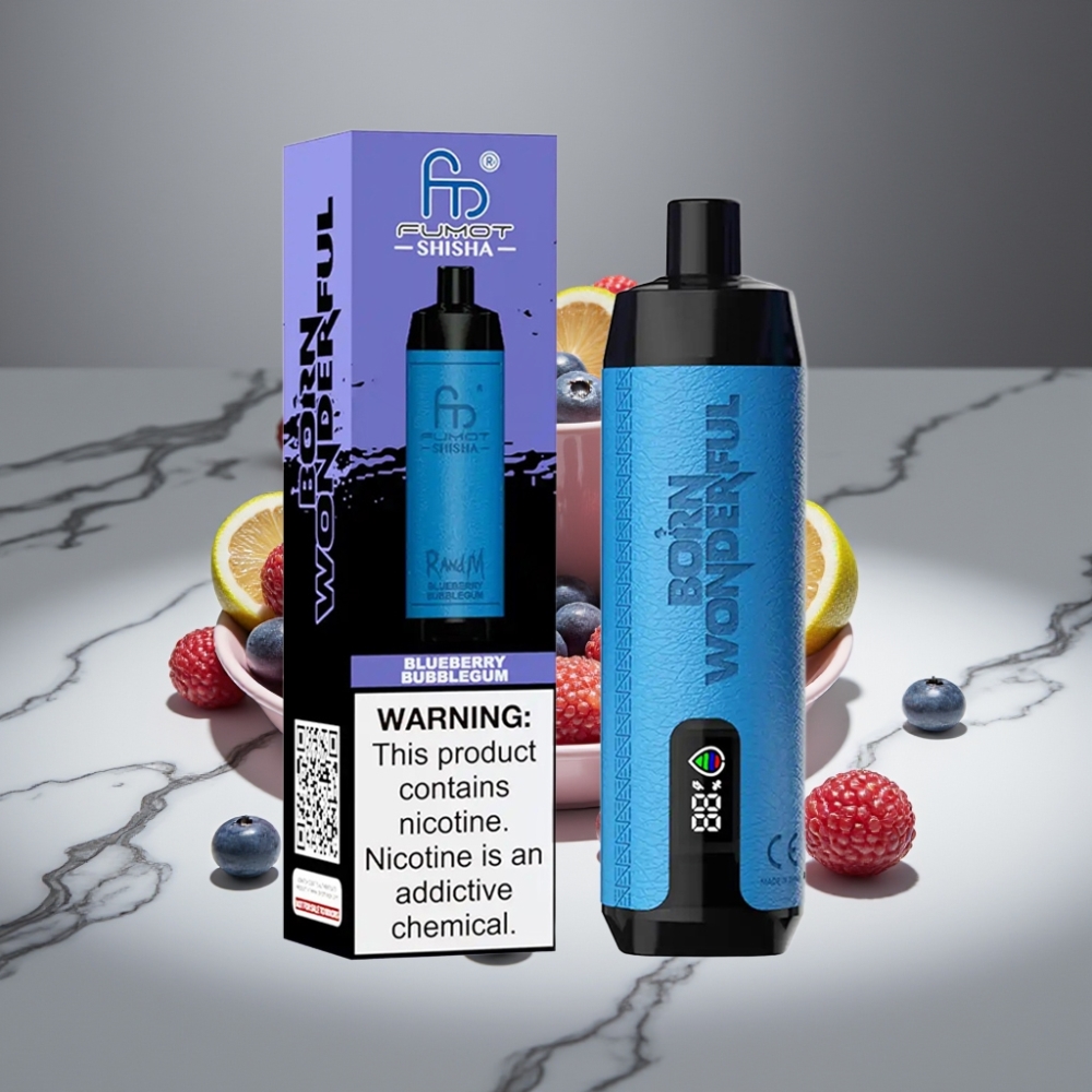 RandM Fumot Shisha 10000 Puffs Vape Desechable 18ml e-líquido 850 mAh Sabor Arándano Chicle