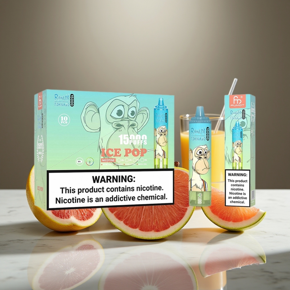 RandM Fumot Tornado 15000 Puffs 25ml 850mAh LCD Sabor Helado Pop Recargable USB-C