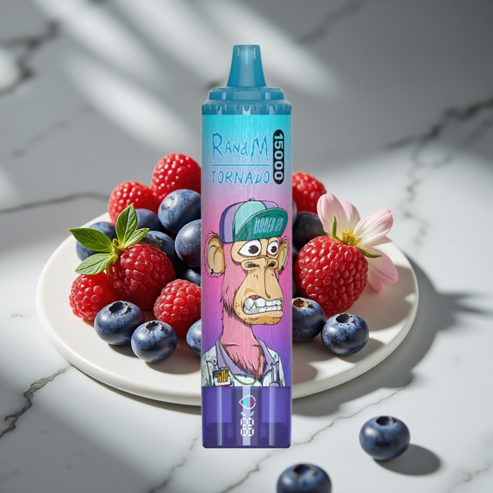RandM Fumot Tornado 15000 Puffs 25ml 850mAh Tipo-C Arándano Frambuesa