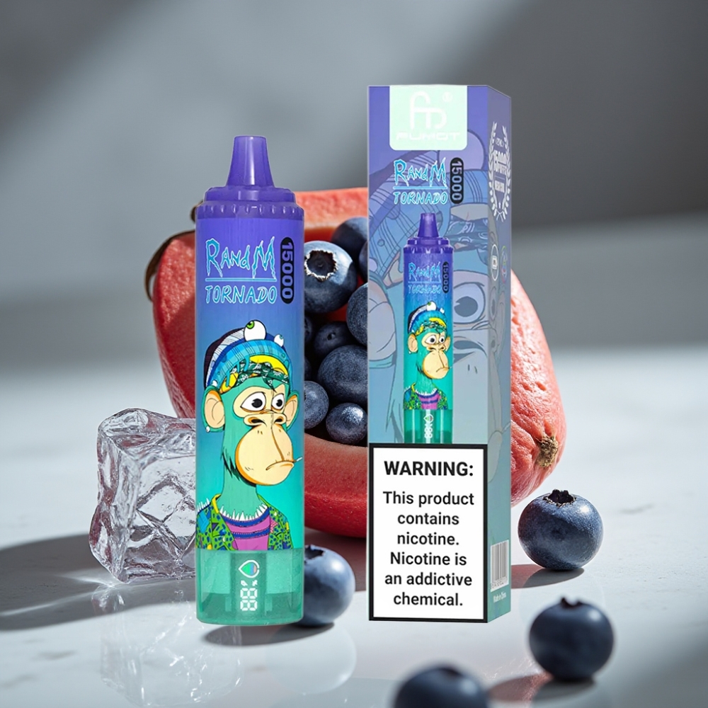 RandM Fumot Tornado 15000 Puffs 25ml 850mAh Tipo-C Azul Helado