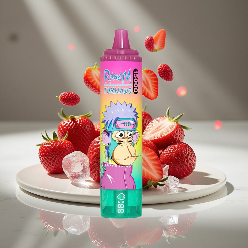 RandM Fumot Tornado 15000 Puffs 25ml 850mAh Tipo-C Helado de Fresa