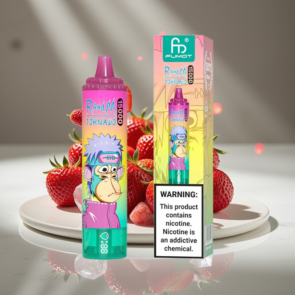RandM Fumot Tornado 15000 Puffs 25ml 850mAh Tipo-C Helado de Fresa