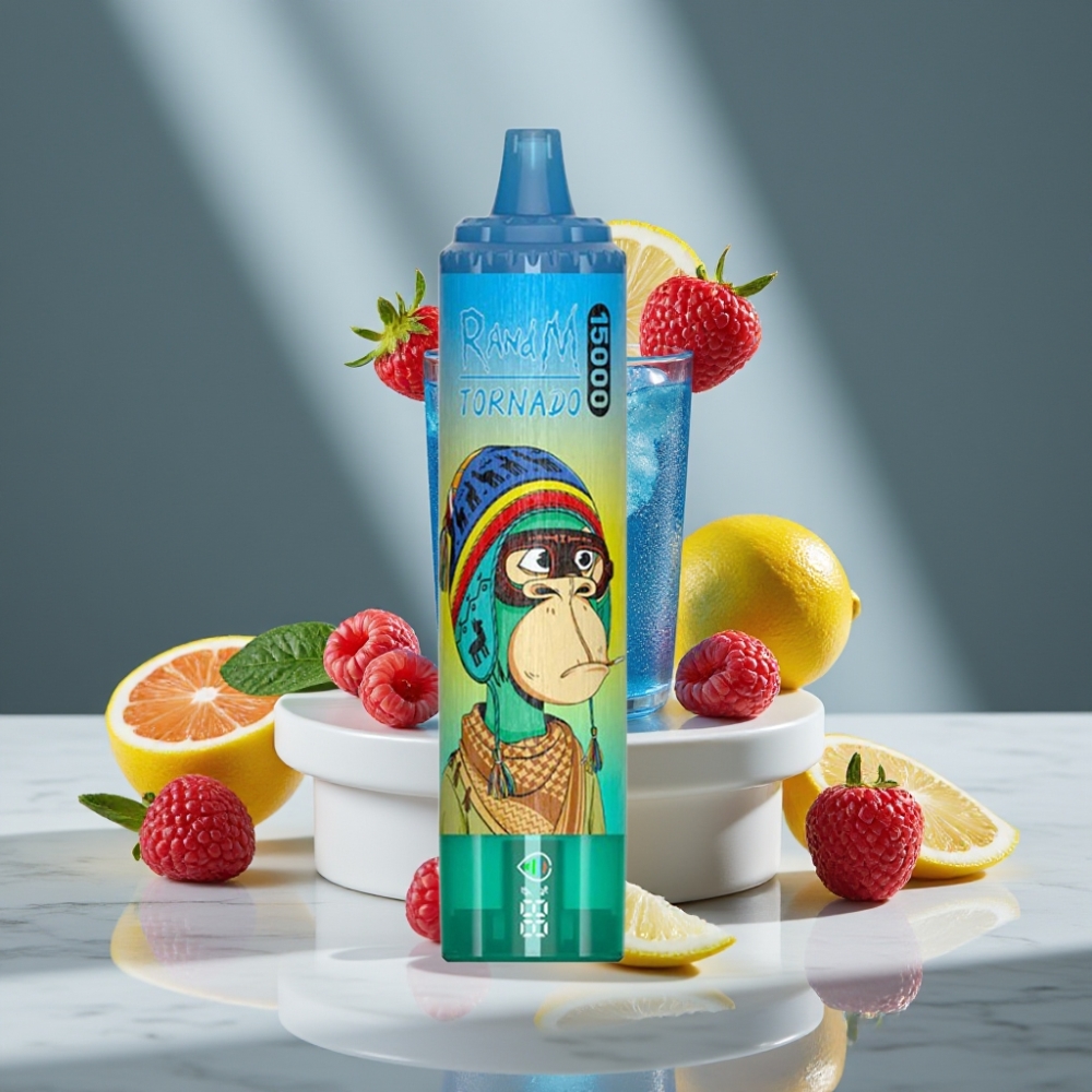 RandM Fumot Tornado 15000 Puffs 25ml 850mAh Tipo-C LCD Menta Azul Limonada