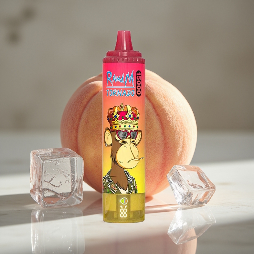 RandM Fumot Tornado 15000 Puffs 25ml 850mAh Tipo-C Melocotón Hielo