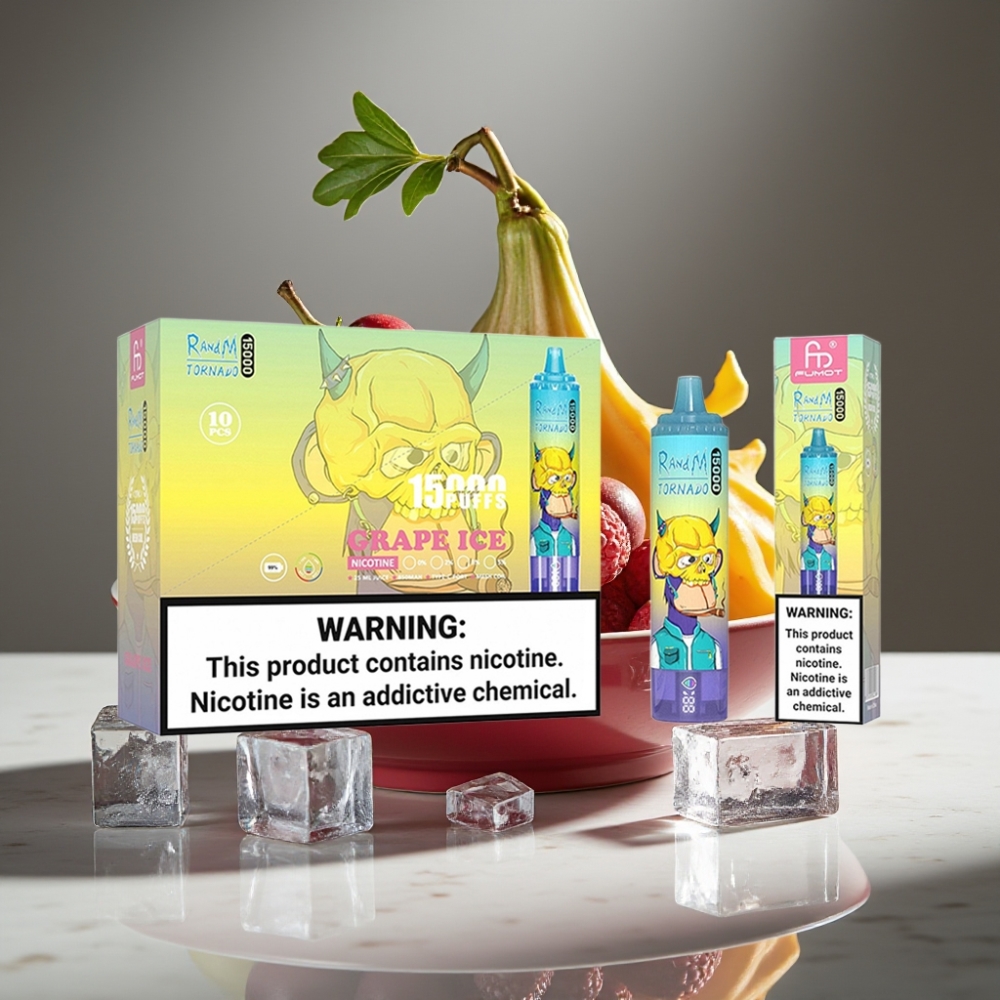 RandM Fumot Tornado 15000 Puffs 25ml 850mAh USB-C LCD Uva Hielo