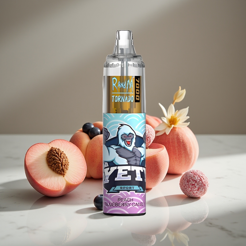 RandM Fumot Tornado 7000 Puffs 14ML 850MAH Peach Blueberry Candy