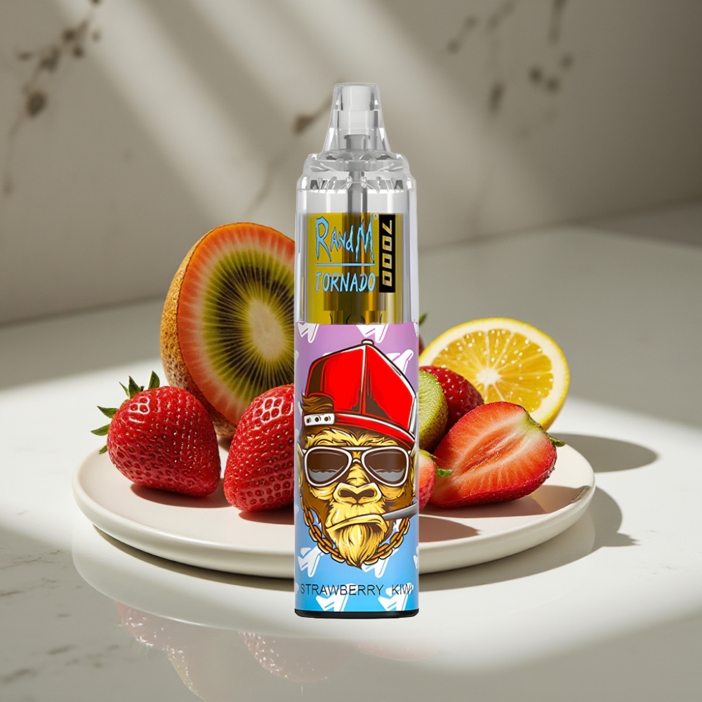 RandM Fumot Tornado 7000 Puffs 14ML 850MAH RGB Tipo-C Fresa Kiwi