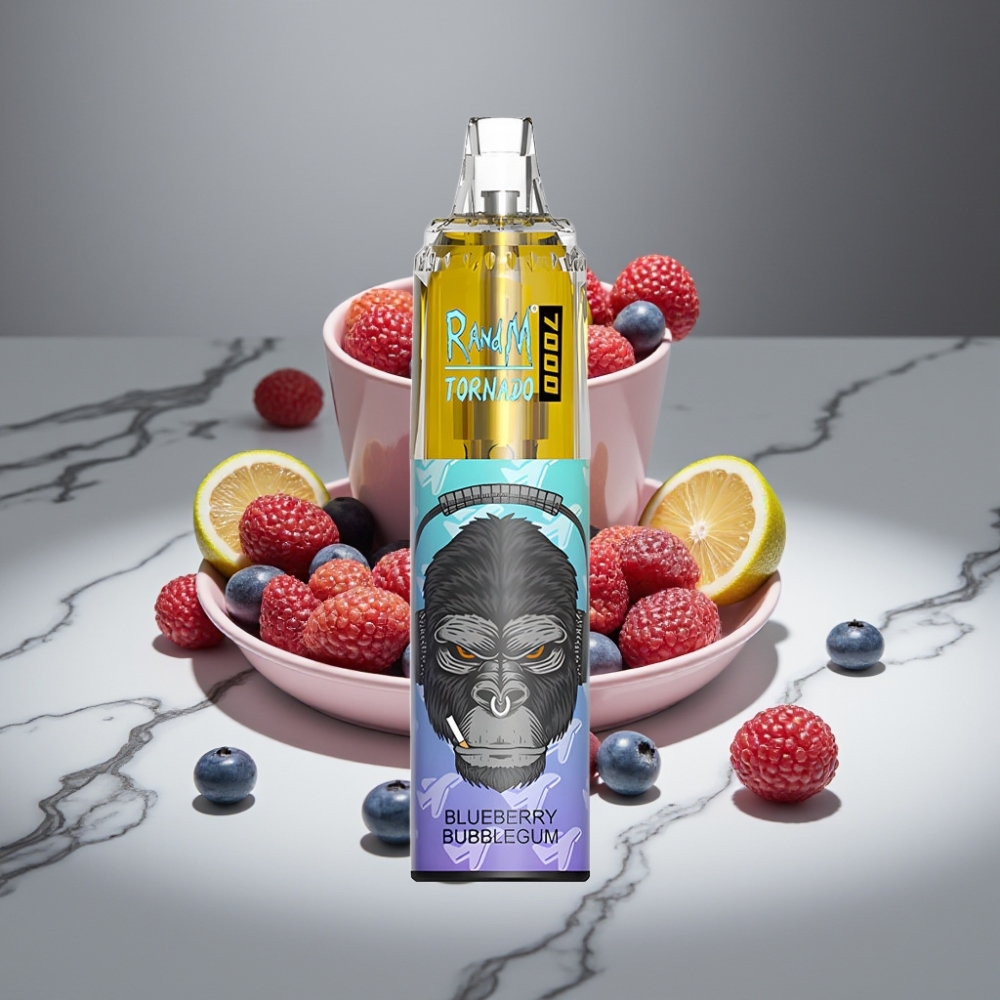RandM Fumot Tornado 7000 Puffs 14ML E-Liquid 850MAH Blueberry Bubblegum Vape Desechable