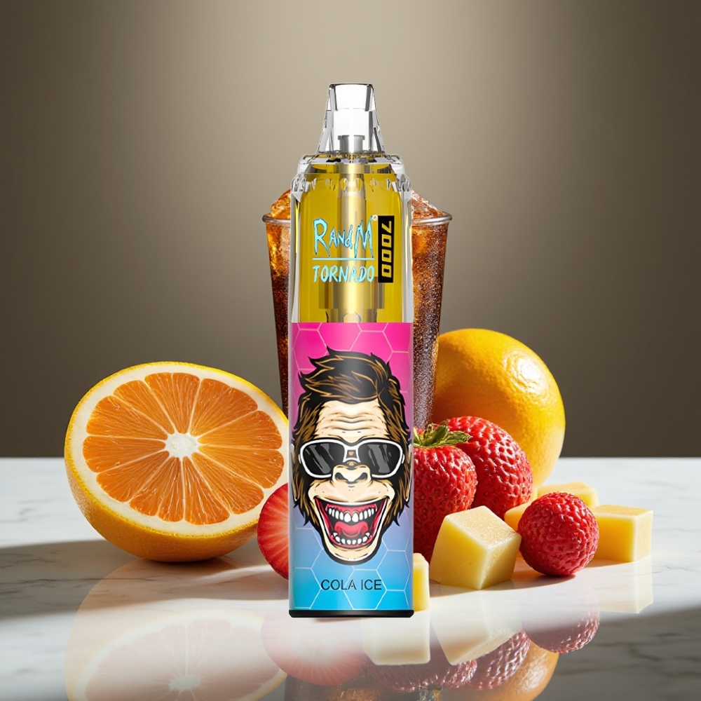 RandM Fumot Tornado 7000 Puffs 14ML E-liquid Cola Helada Air-Adjustable RGB Light