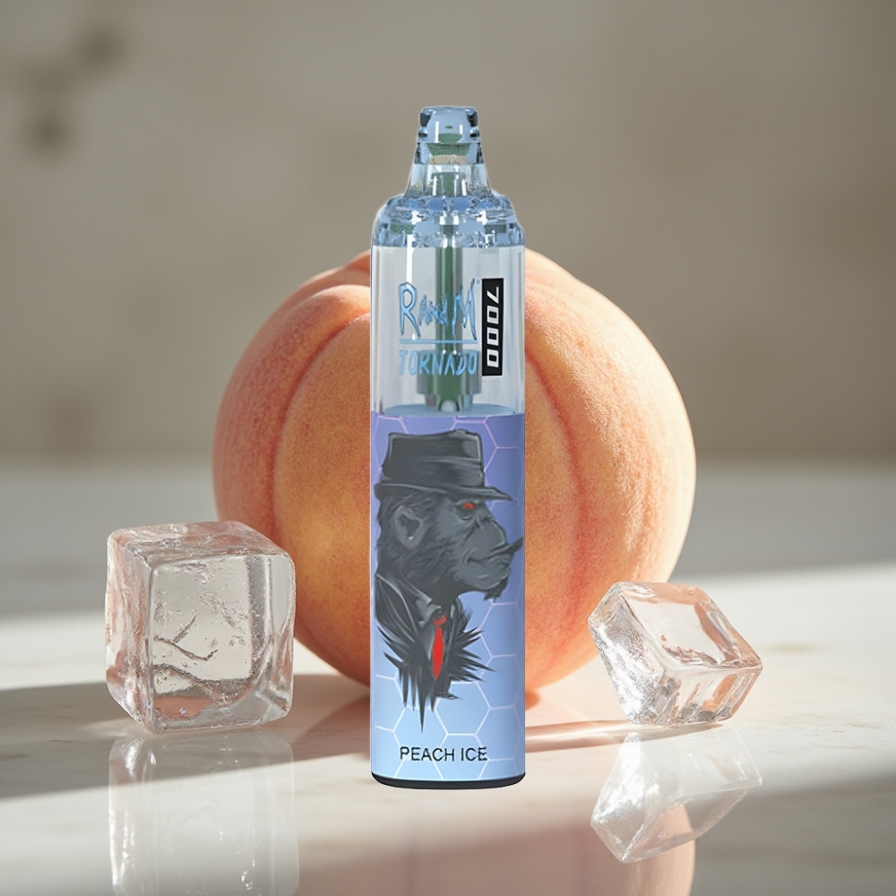 RandM Fumot Tornado 7000 Puffs 14ML E-liquid Peach Ice Mesh Coil Air-Adjustable