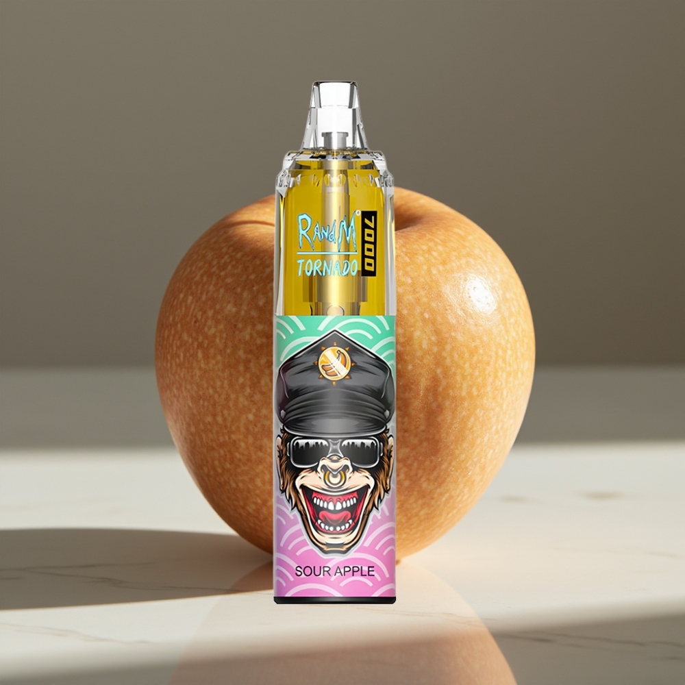 RandM Fumot Tornado 7000 Puffs 14ML Manzana Ácida RGB Light Tipo-C Ajustable