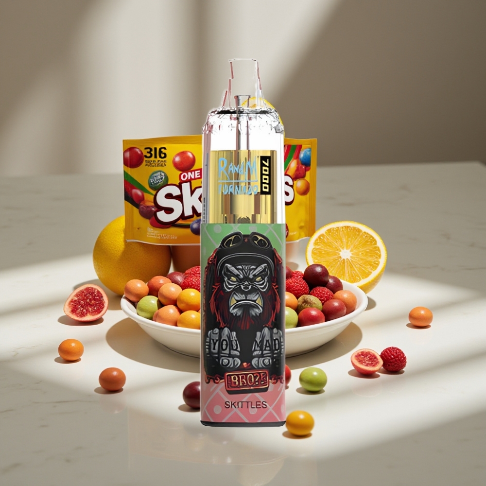 RandM Fumot Tornado 7000 Puffs 14ML Skittles RGB Light Tipo-C Ajustable