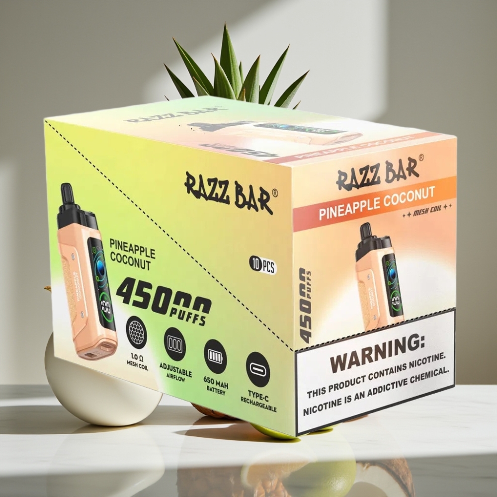 Razz Bar 45000 Puffs Ajustable Piña Coco Tipo-C Recargable 20 mg/ml