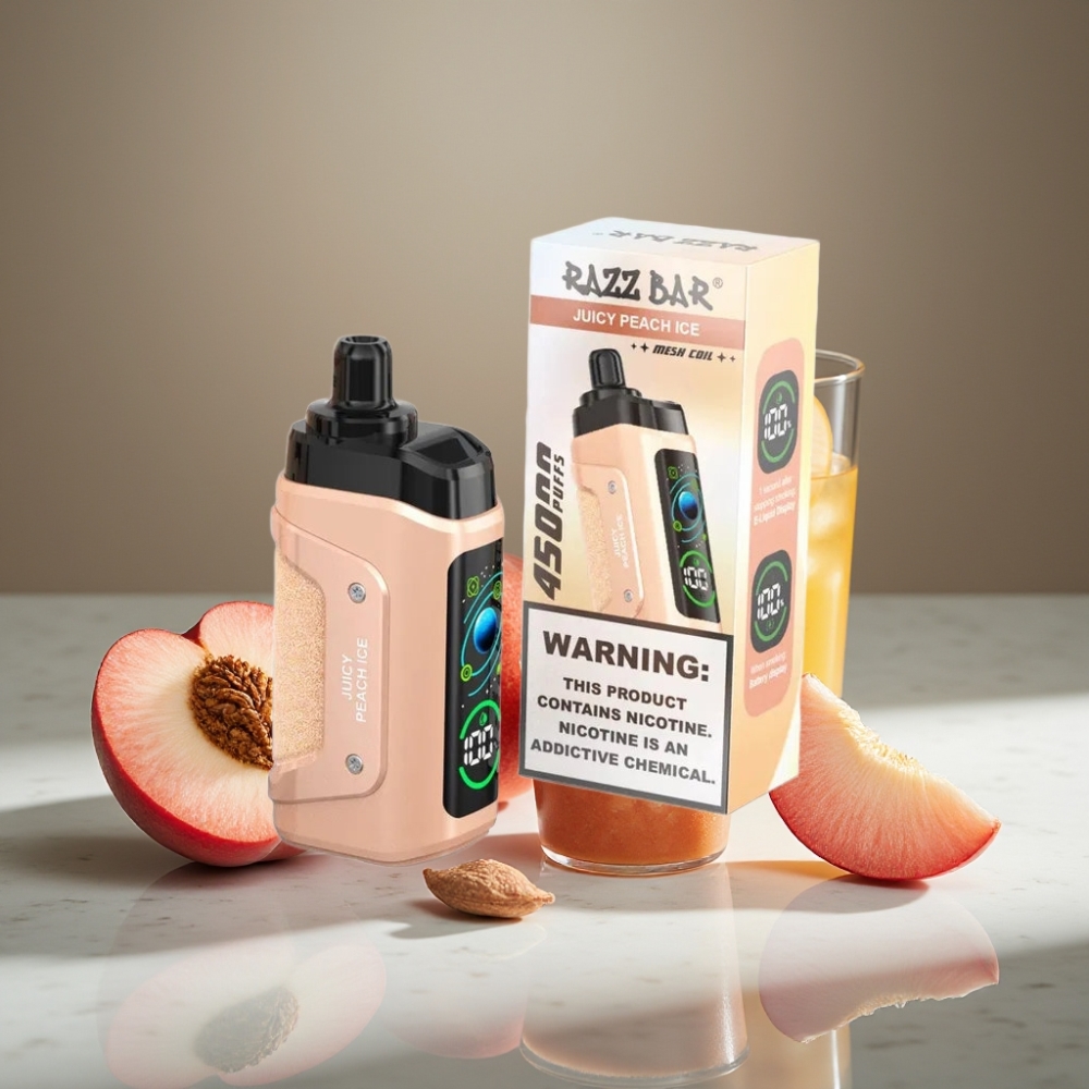 Razz Bar 45000 Puffs Ajustable Tipo-C 20 mg/ml Durazno Jugoso Helado