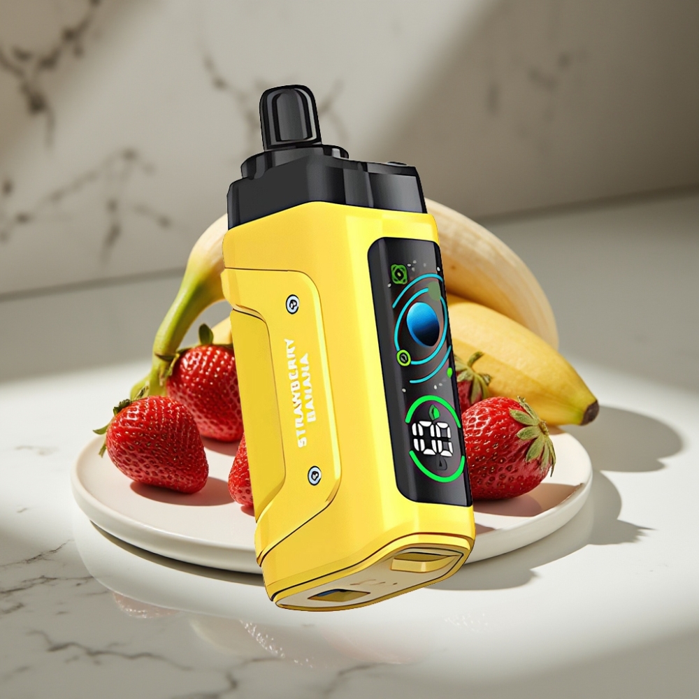 Razz Bar 45000 Puffs Vape Desechable Fresa Plátano con Bobina Mesh 1.0 Ohm y Flujo de Aire Ajustable