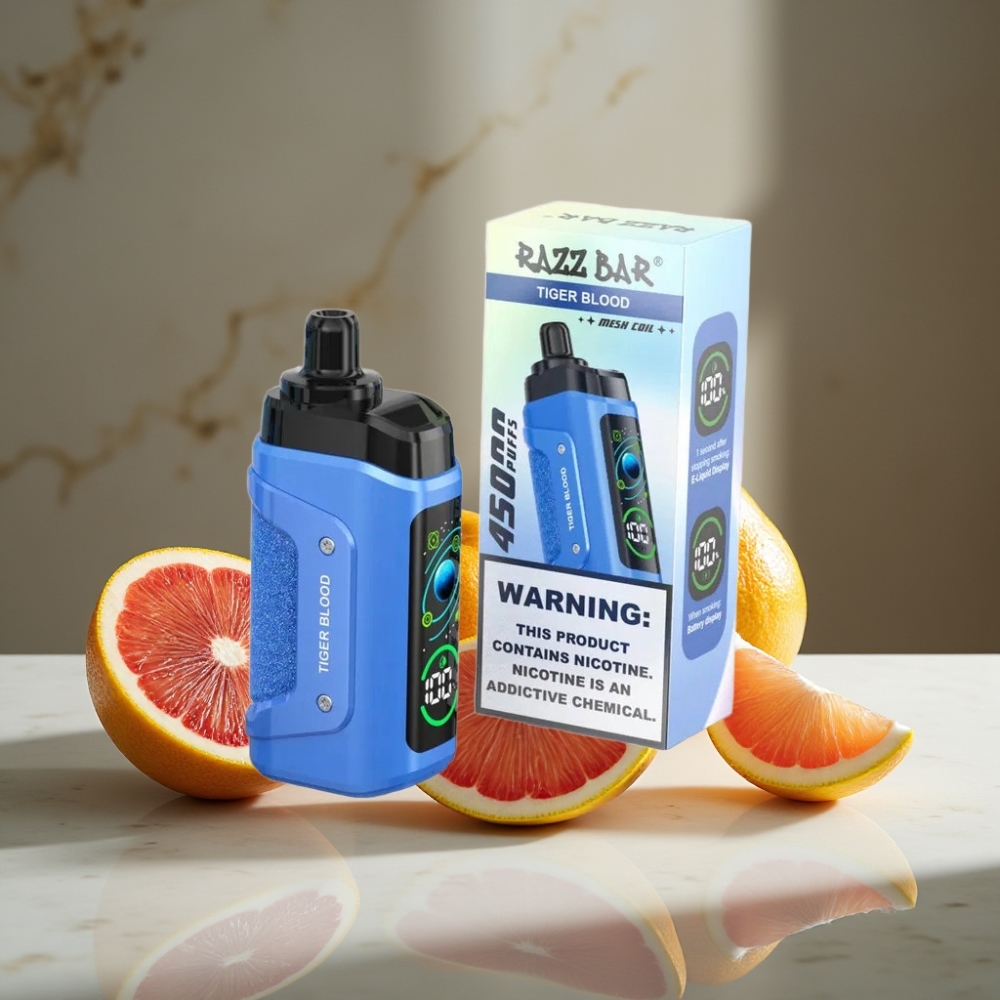 Razz Bar 45000 Puffs Vape Desechable Sangre de Tigre con Bobina Mesh 1.0 Ohm y Flujo de Aire Ajustable