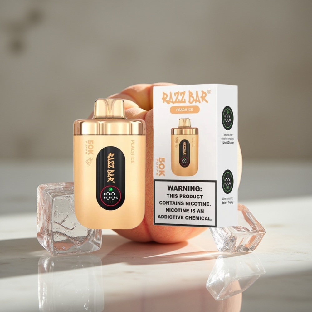 Razz Bar 50K Puffs Recargable Tipo-C 650mAh Sabor Melocotón Helado