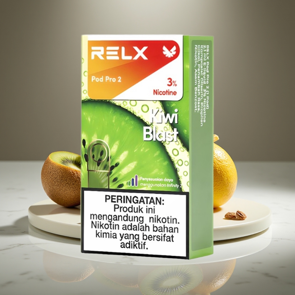 RELX Pod Pro 2 600 Puffs 1.9ml 3% Nicotine 3 Modos de Voltaje Explosión de Kiwi