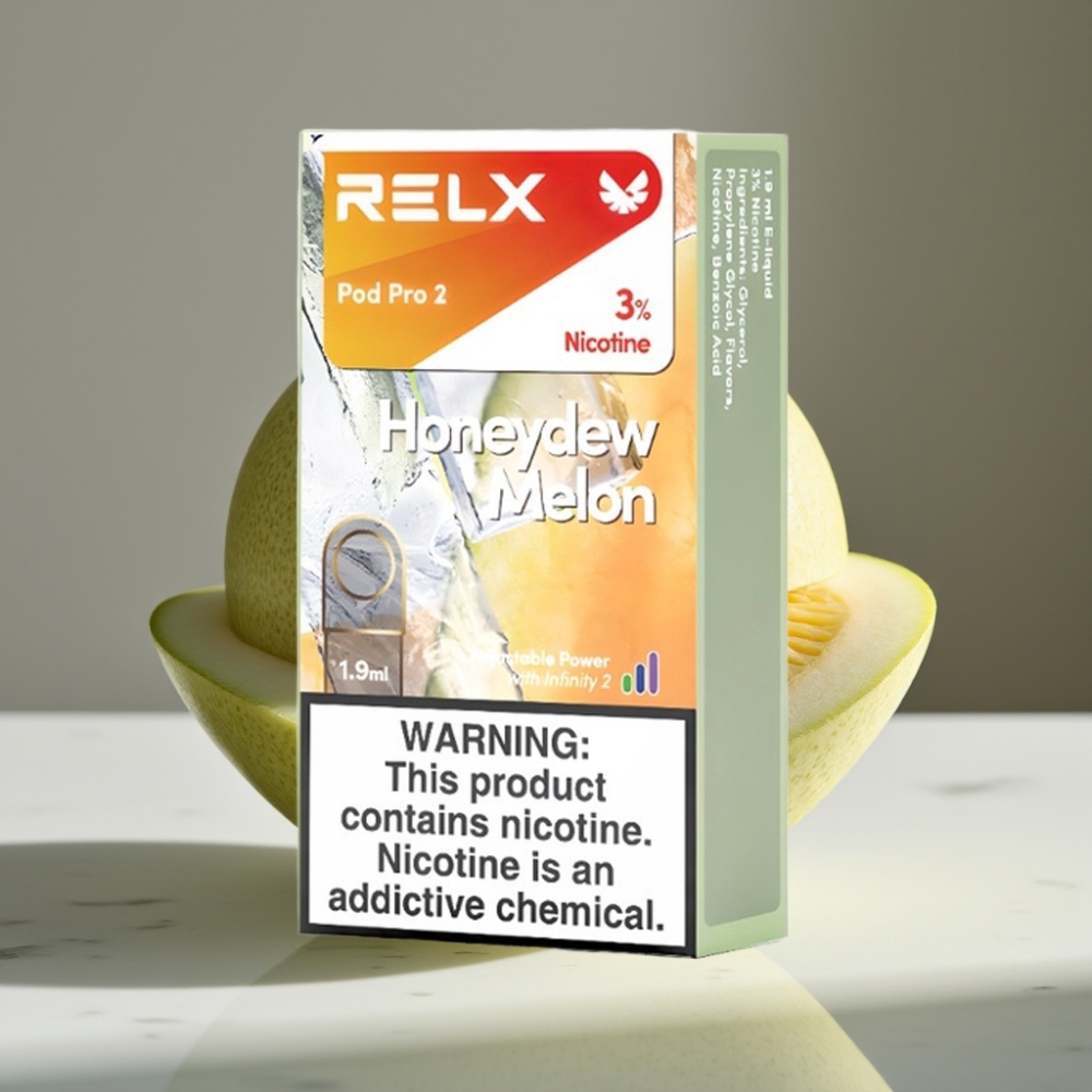 RELX Pod Pro 2 600 Puffs 3% Nicotina 1.9ml 3 Modos de Voltaje Melón Honeydew