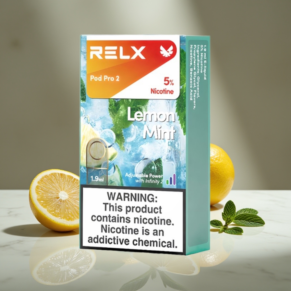 RELX Pod Pro 2 600 Puffs 5% Nicotine 1.9ml Limón Menta