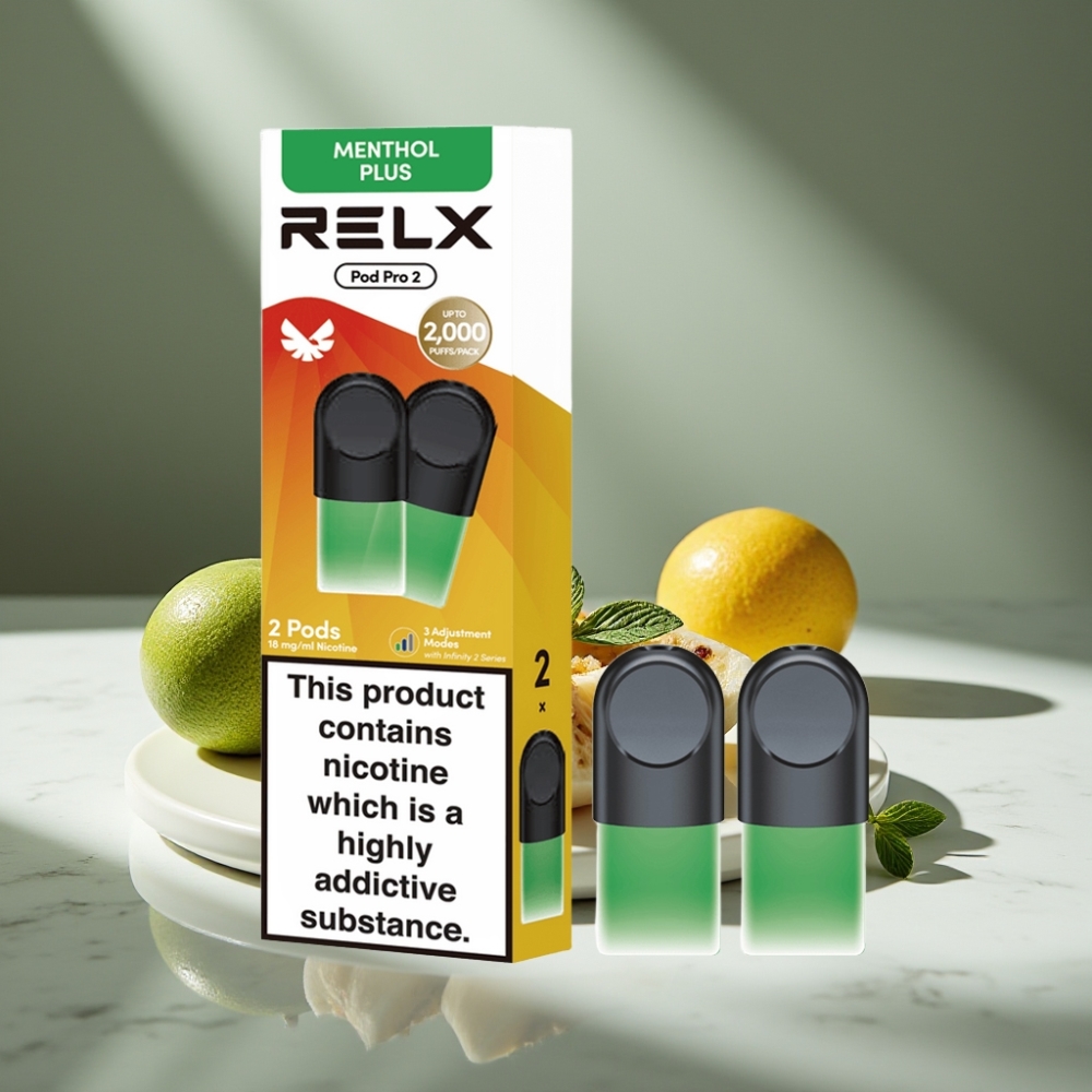 RELX Pod Pro 2 600 chupadas 1.8% nicotina 1.9ml Menta-Mentol Plus 2/3 pods