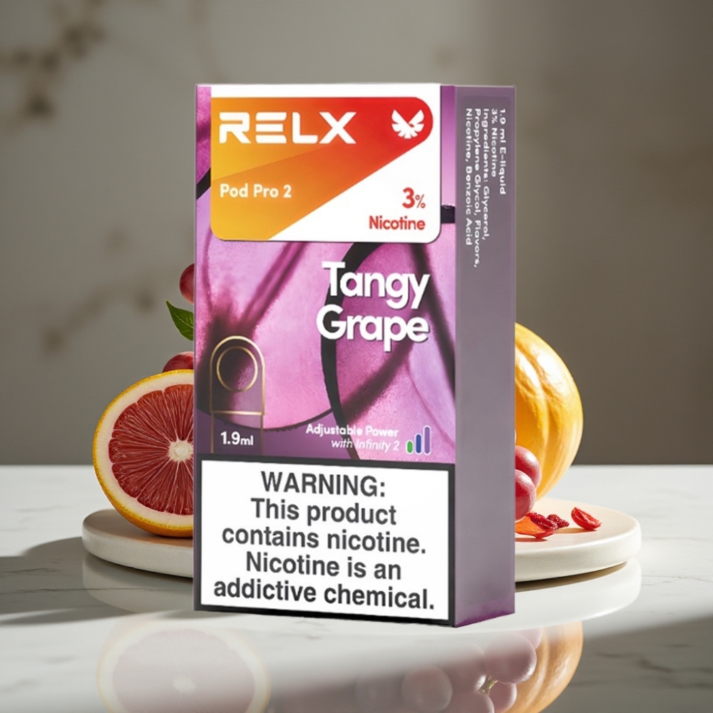 RELX Pod Pro 2 600 puffs 3% Nicotine 1.9ml Uva Ácida 3 modos de voltaje