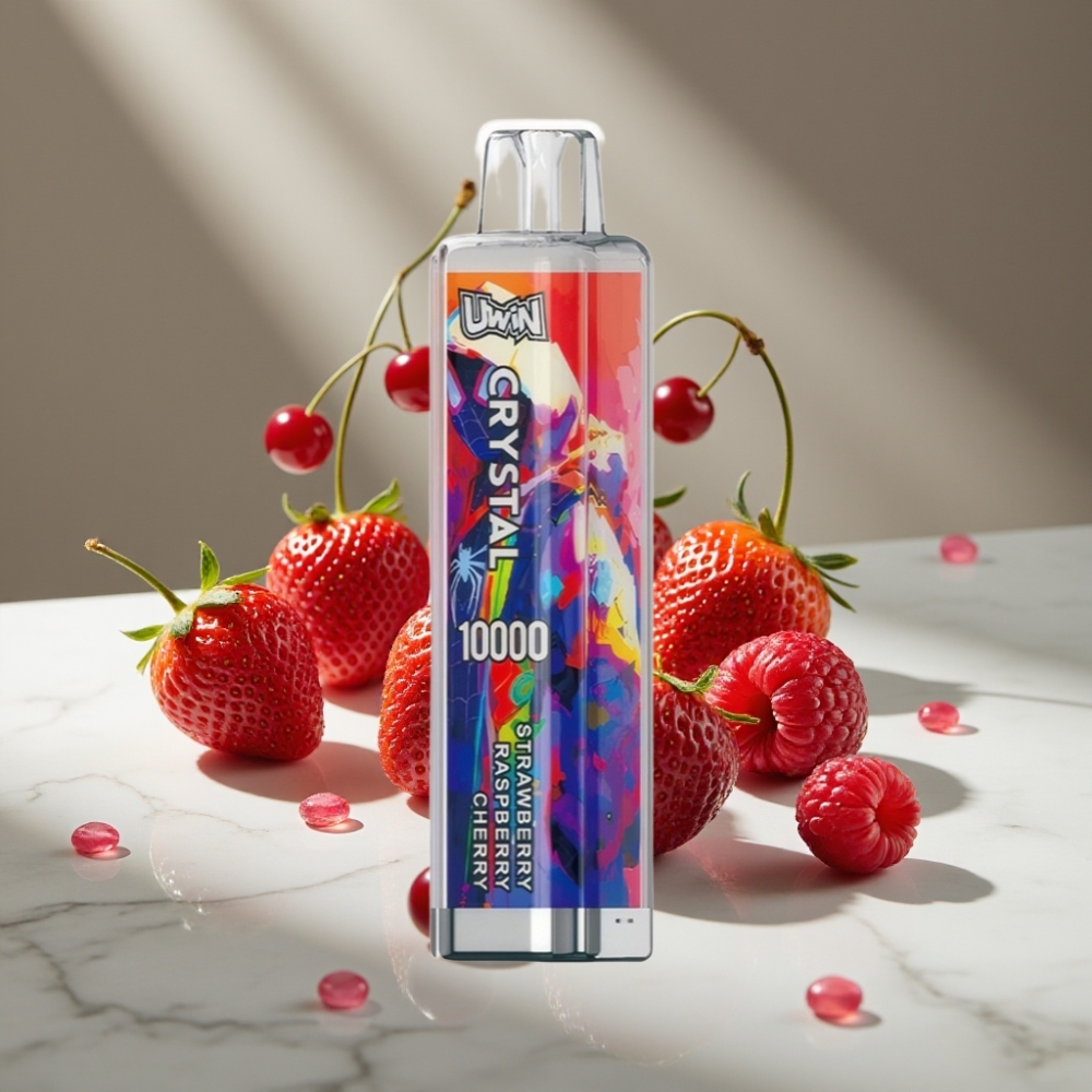 UWIN Crystal 10000 Puffs 18ml Fresa Frambuesa Cereza RGB 0.8 Ohm