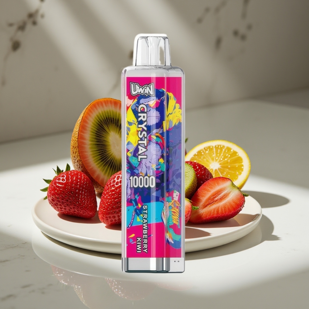 UWIN Crystal 10000 Puffs 18ml Fresa Kiwi RGB Carga Tipo-C Recargable