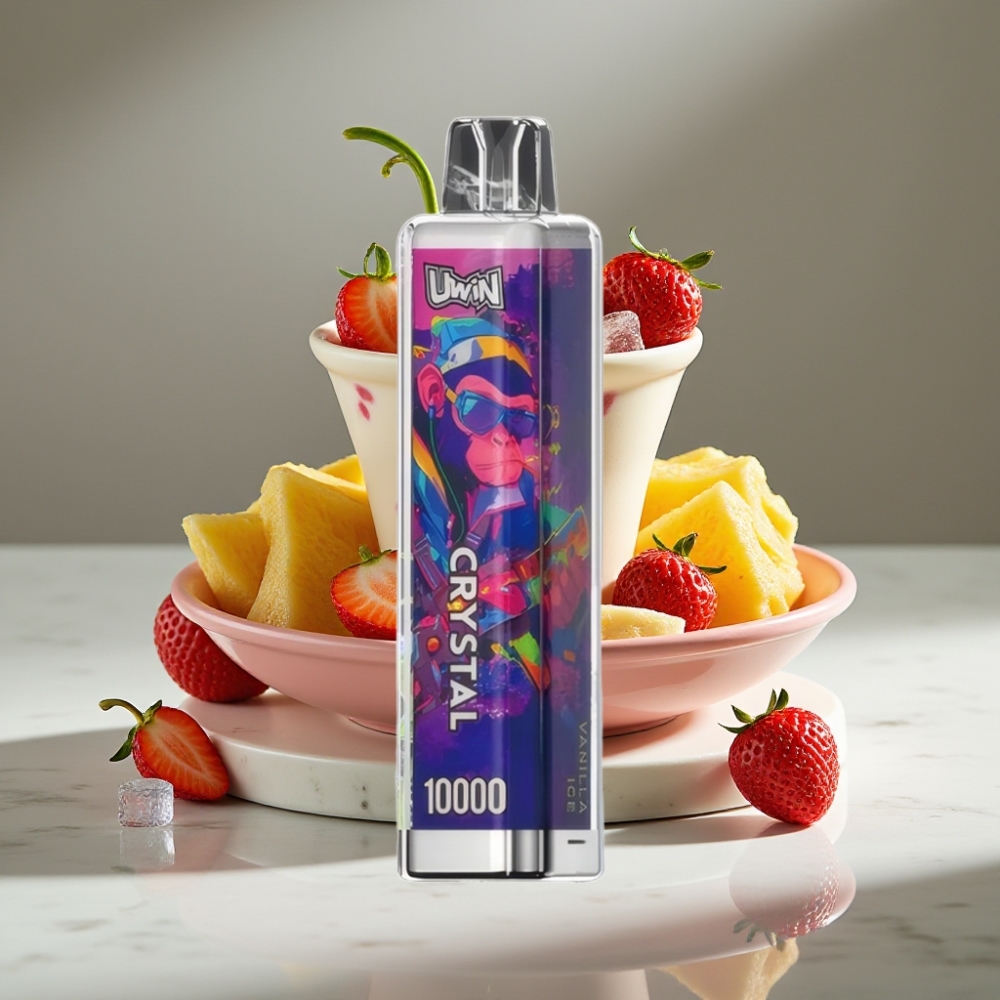UWIN Crystal 10000 Puffs Vape Helado de Vainilla 18ml RGB Recargable 650mAh