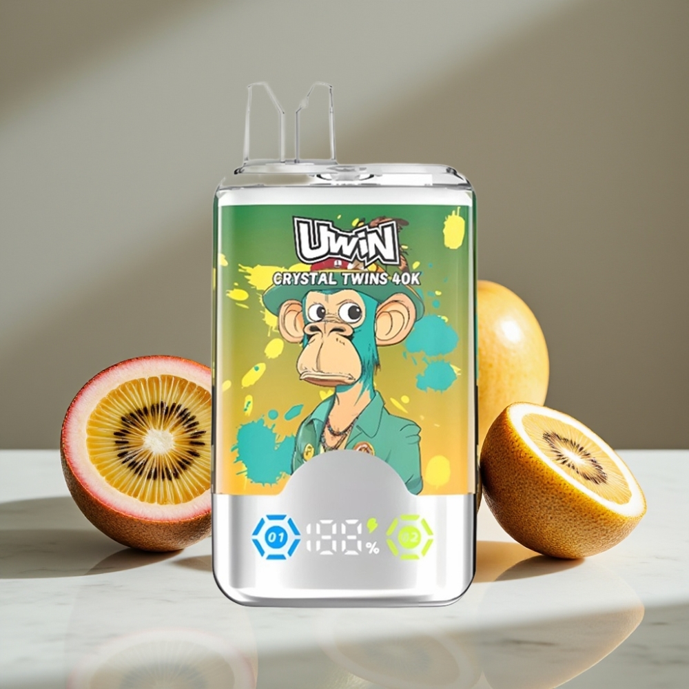 UWIN Crystal Twins 40000 Puffs Doble Sabor Kiwi Maracuyá Guayaba Dos Manzanas 32ml Tipo-C