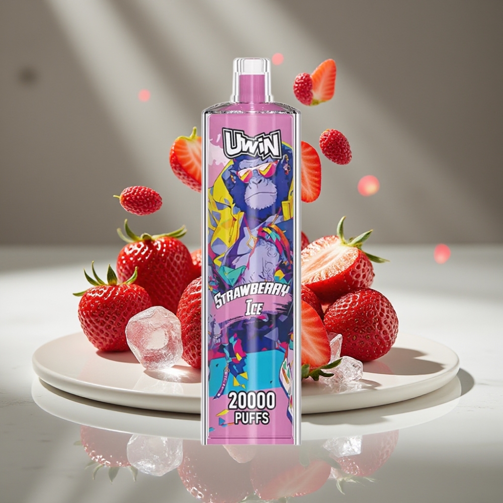 Uwin Shisha Hookah Crystal 20000 Puffs 22ml Fresa Helada Mesh Coil Tipo-C