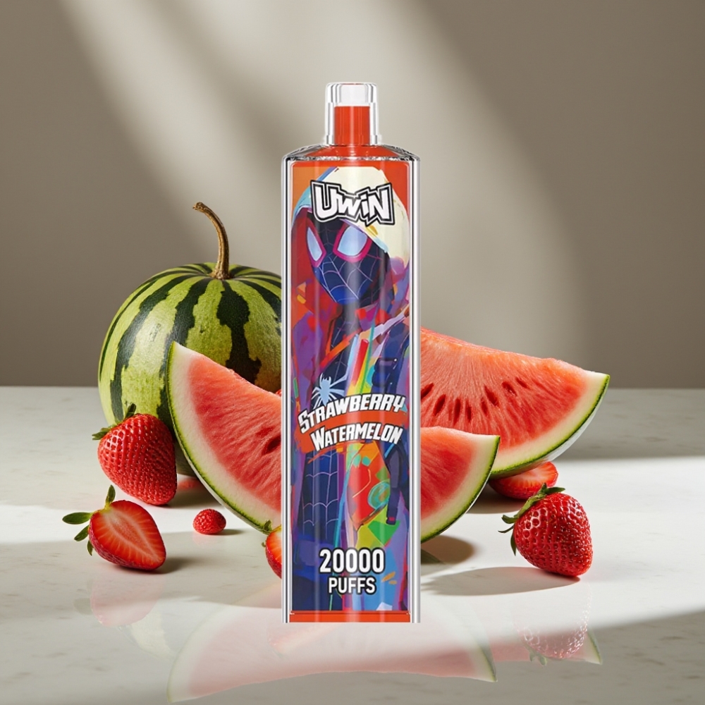 Uwin Shisha Hookah Crystal 20000 Puffs 22ml Fresa Sandía 0%-5% Nicotina Tipo-C