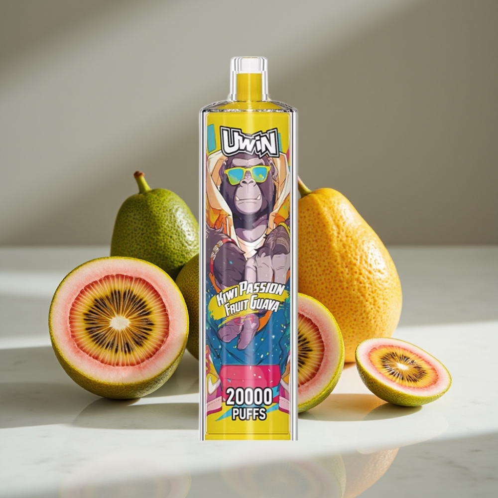 Uwin Shisha Hookah Crystal 20000 Puffs 22ml Kiwi Maracuyá Guayaba Mesh Coil Type-C