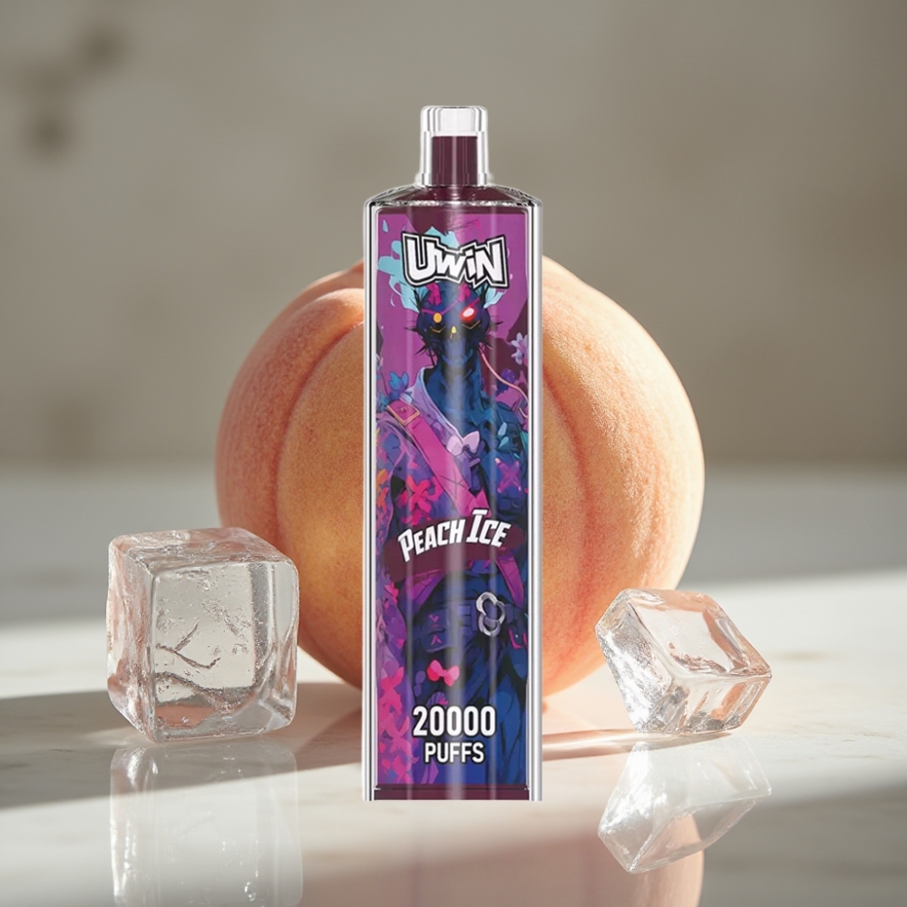 Uwin Shisha Hookah Crystal 20000 Puffs 22ml Peach Ice 0%-5% Mesh Coil Type-C
