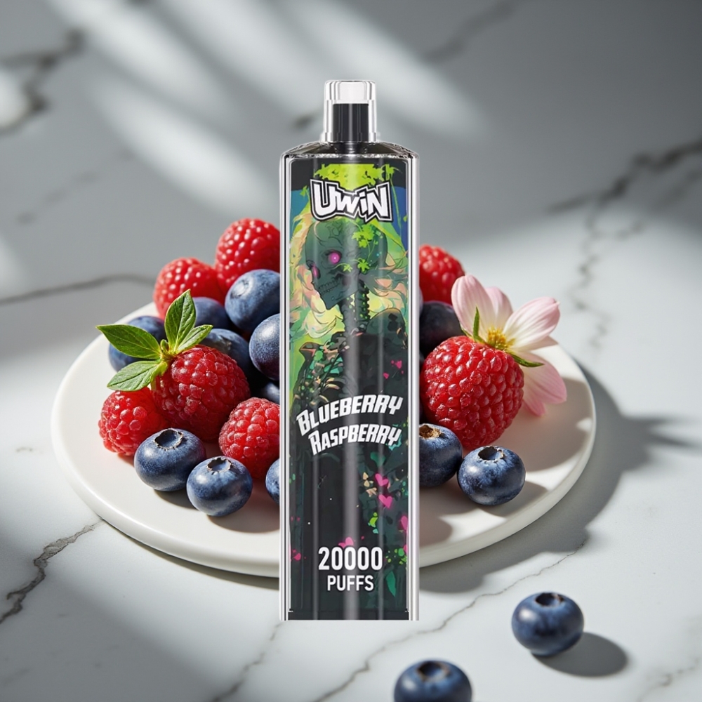 Uwin Shisha Hookah Crystal 20000 Puffs 22ml Tipo-C Arándano Frambuesa