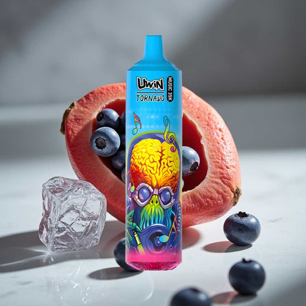 Uwin Tornado 35K Recargable 600mAh Malla 1.0 Ohm Tipo-C Arándano Helado