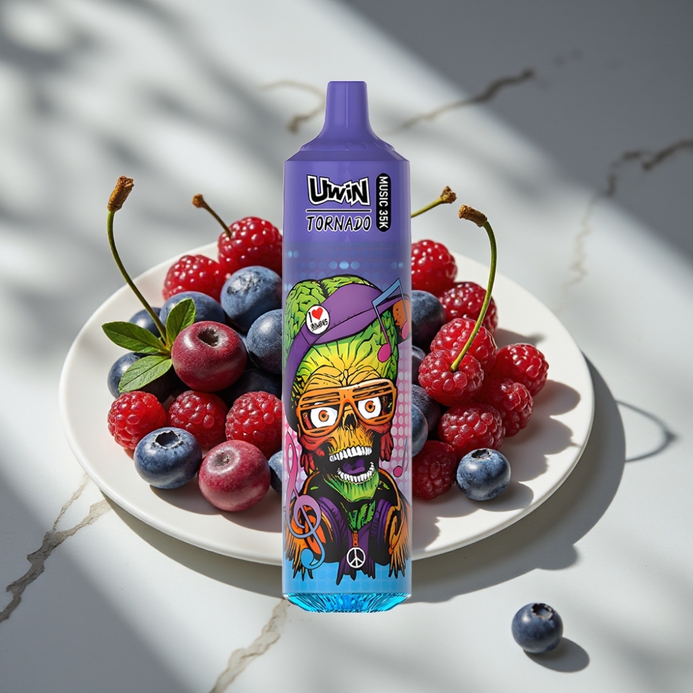 Uwin Tornado 35K Recargable 600mAh Type-C Malla 1.0Ω Arándano Cereza Azul